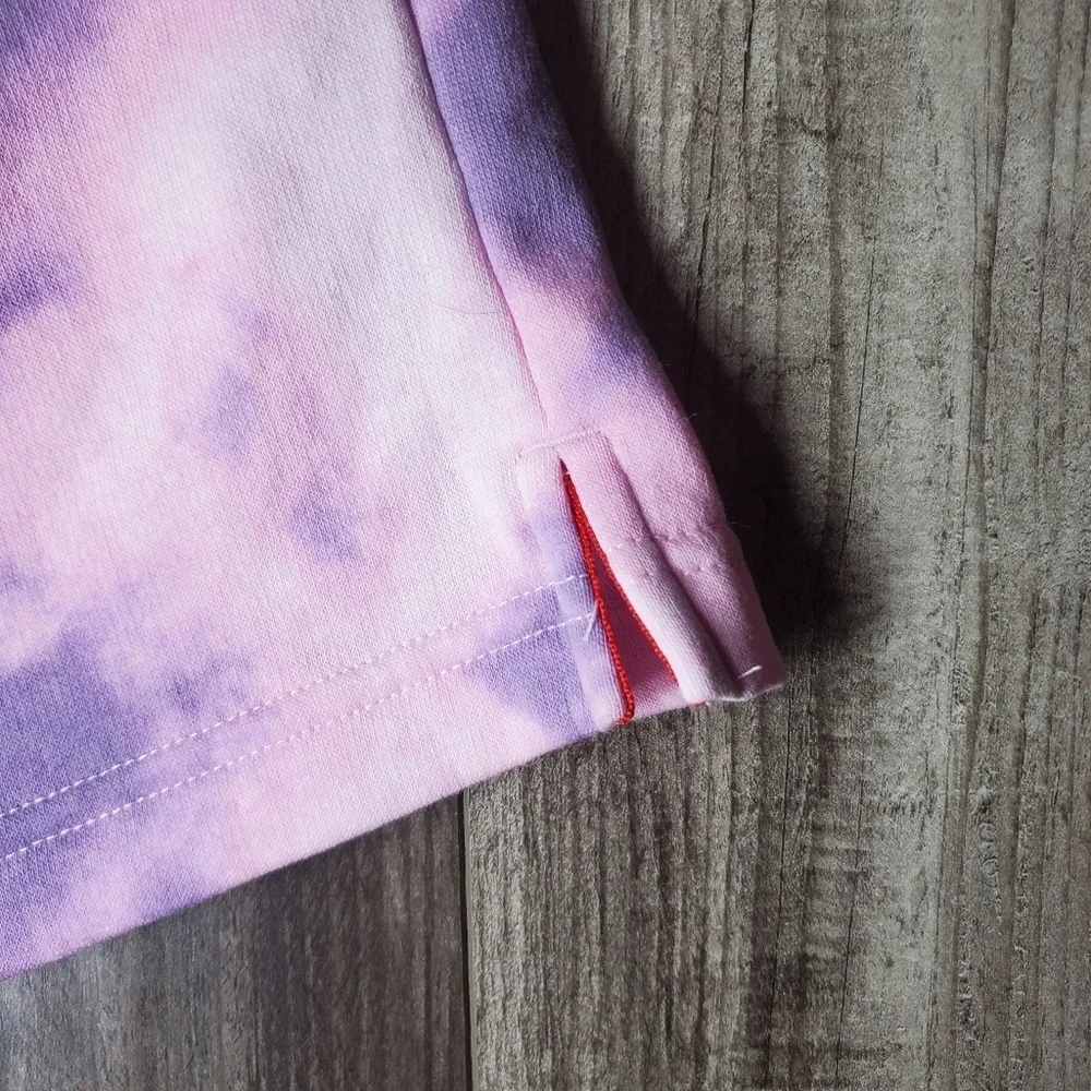 NWT Justice Girls Pink Purple Tie-Dye Snoopy Fleece Skirt Skort Size Large 12/14